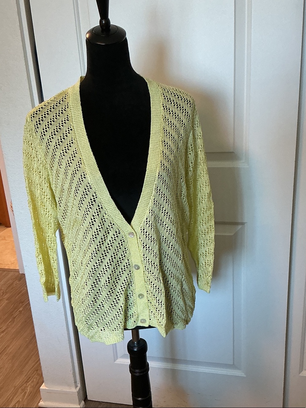 Chico’s Open-Knit Button Cardigan Sweater 2